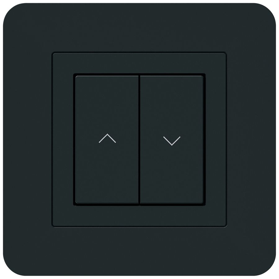 Poussoir pour stores KNX ENC Hager BA kallysto.trend C double 94×94mm noir