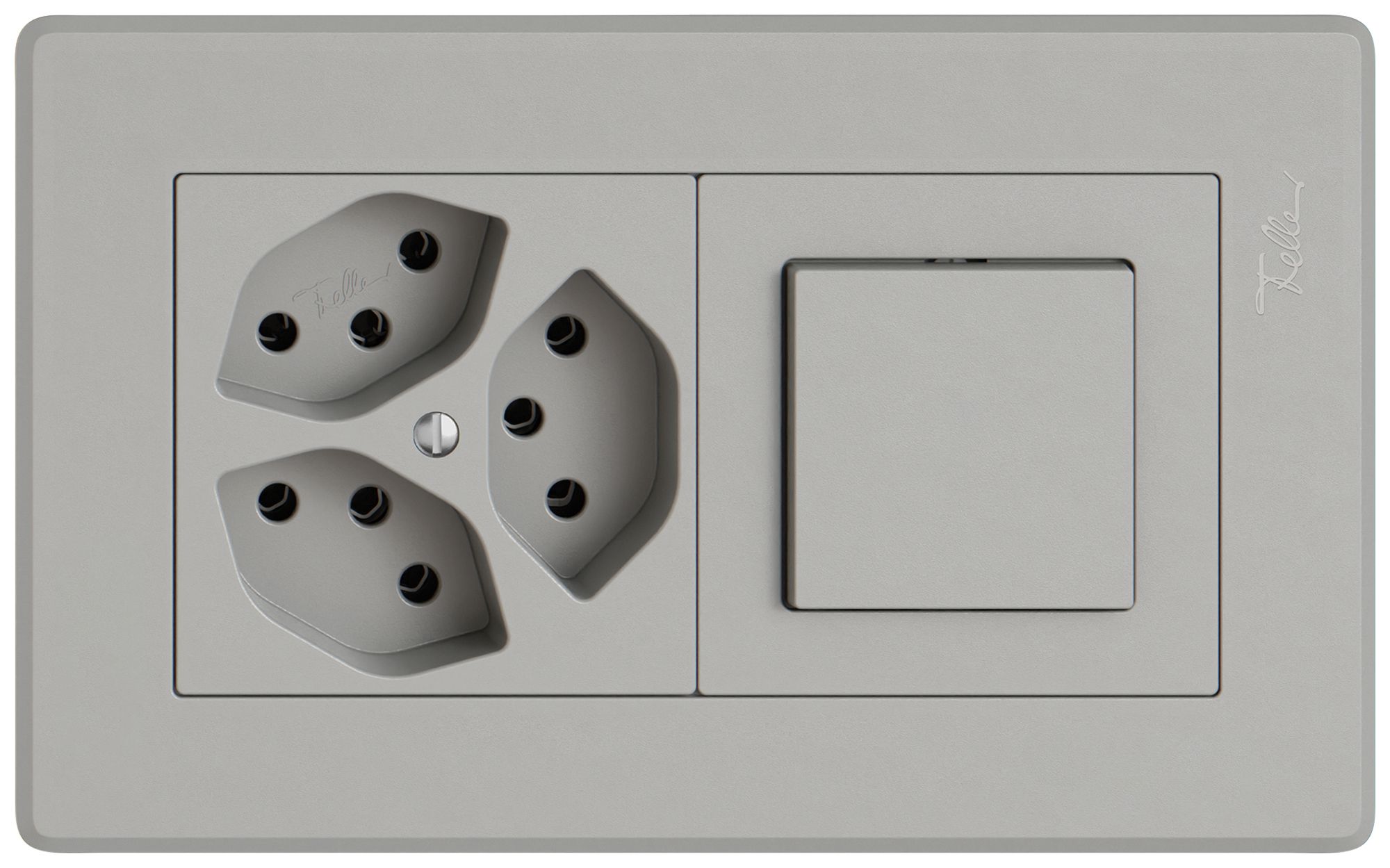 UP-Kombination EDIZIO.liv SNAPFIX® 1×2 96×156mm 3×T13+Schema 3/1L hellgrau