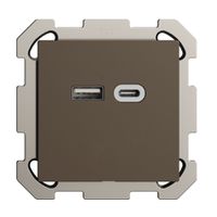 Prise ENC USB 18W type A + type C Feller EDIZIOdue FM 230V 3600mA coffee