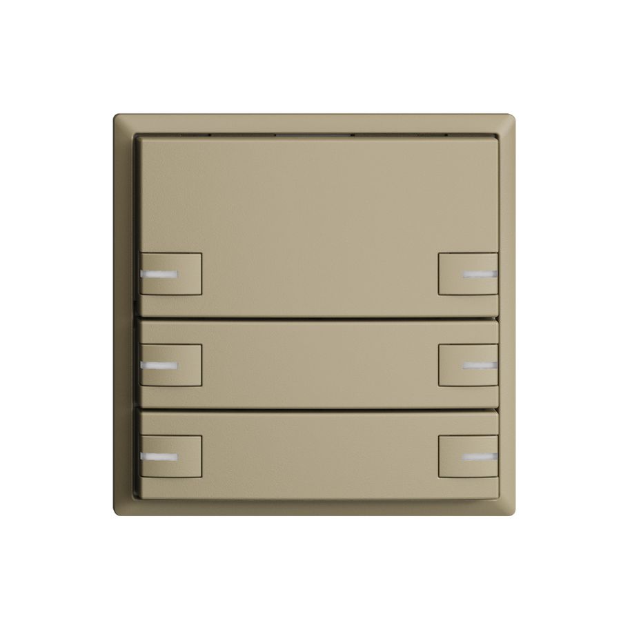 Poussoir ENC KNX 6× EDIZIOdue sand RGB avec LED