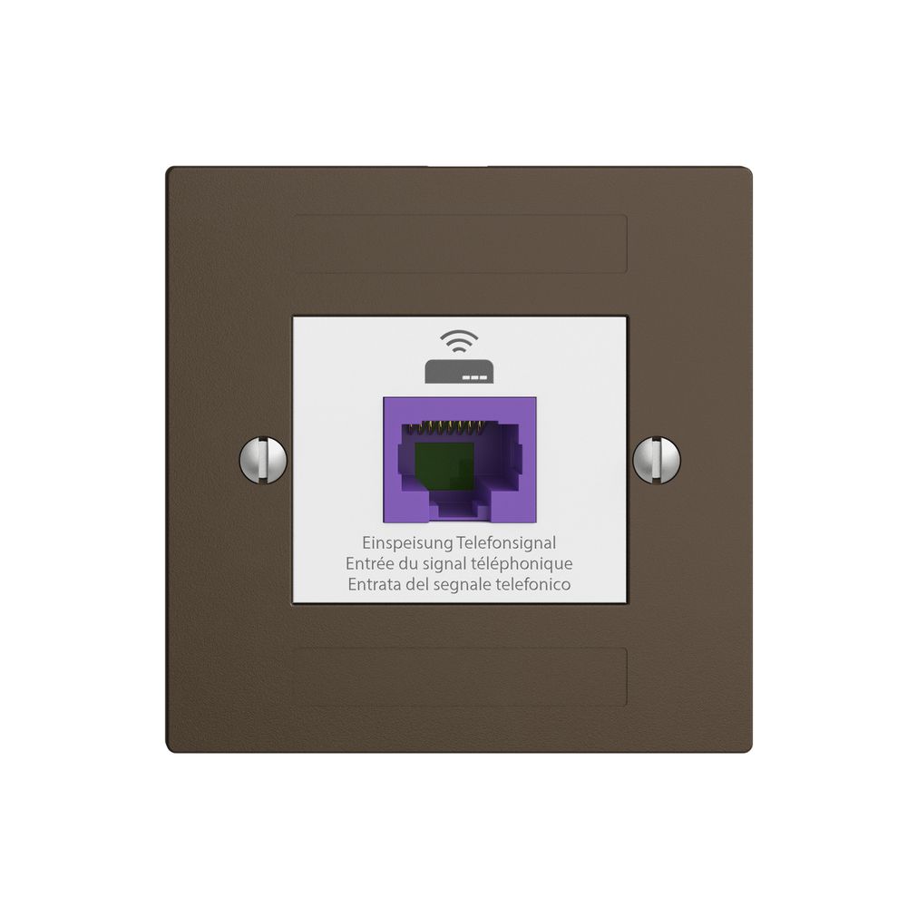 Prise de retour EDIZIOdue F 1×RJ45 p.Swisscom VoIP, 8 pôles, UTP, coffee