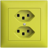 UP-Steckdose 2×T23 16A EDIZIOdue lemon, mit Steckklemmen