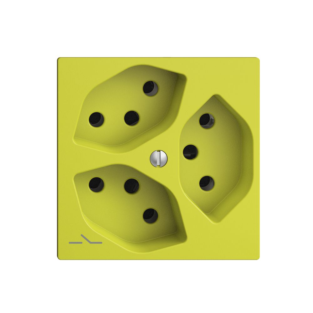 UP-Steckdose 3×T13 1×S EDIZIOdue lemon