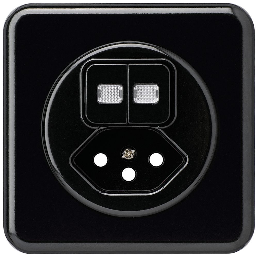 Kit frontale INC basico 86×86 nero con 2 lenti per combinazione grd.I S1/tipo 13