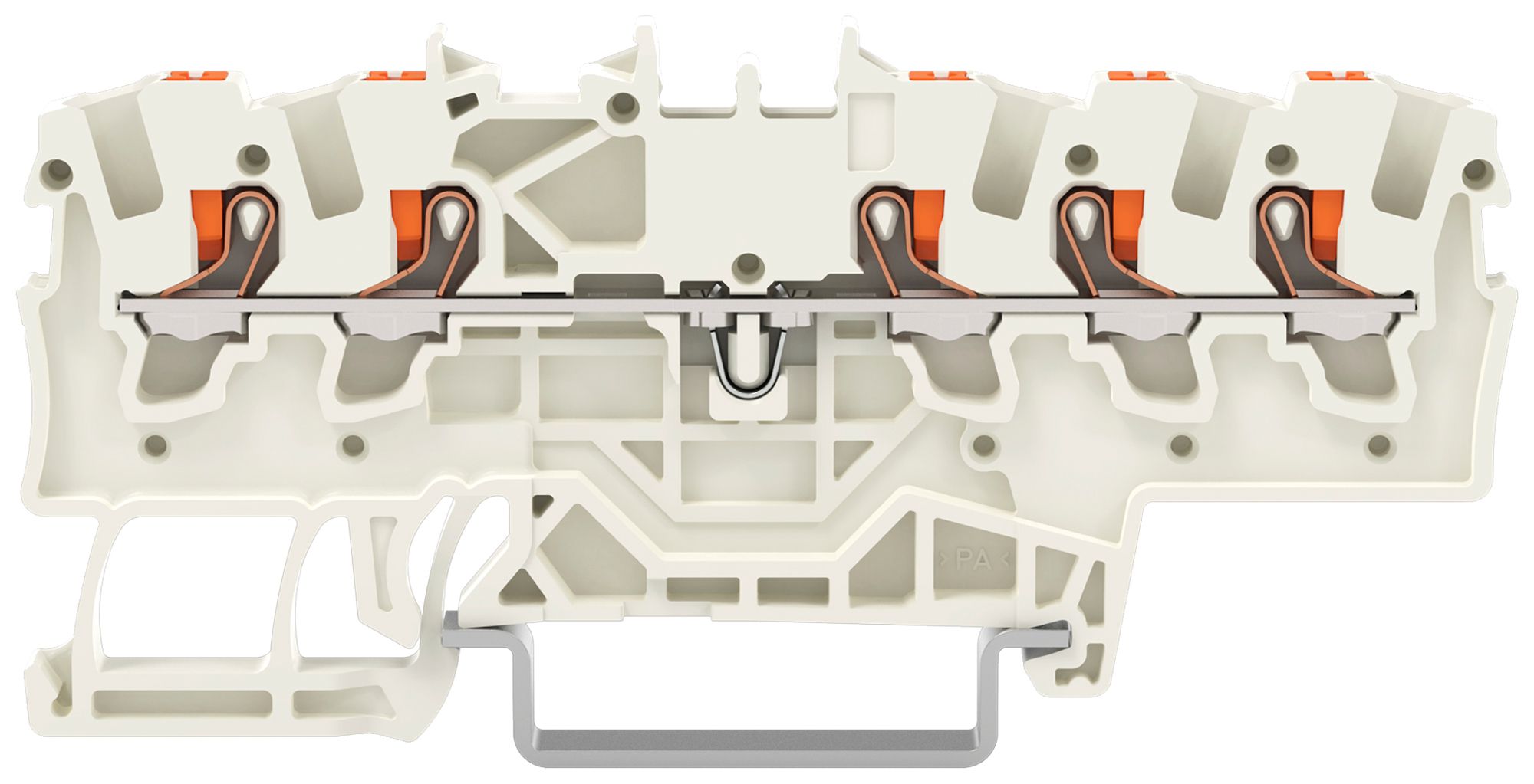 Borne de passage joignable WAGO TOPJOB S 1.5mm² 24A Push-in 5×1 TH35 grc
