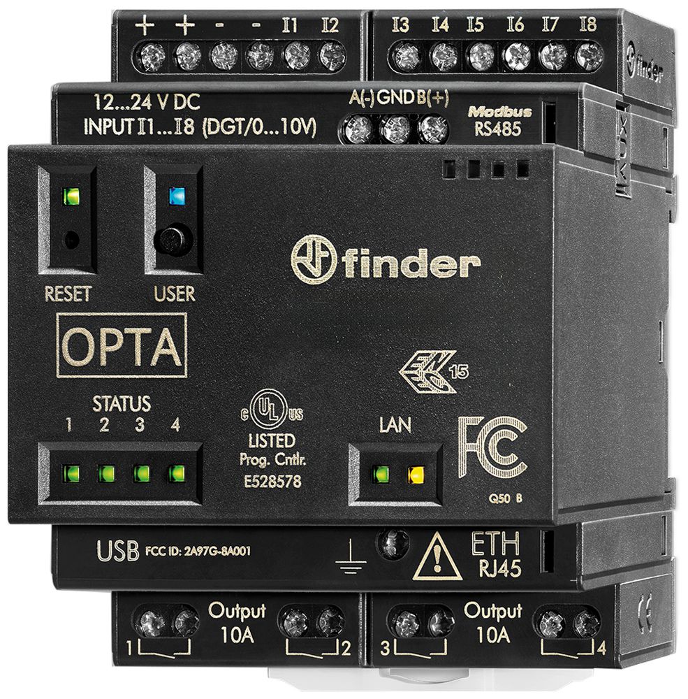 REG-Grundgerät SPS FINDER 8A.04 OPTA Codesys 12…24VDC DC 8×AI 8×DI