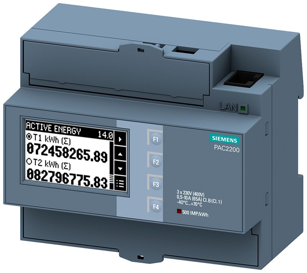 REG-Energiemessgerät Siemens SENTRON PAC2200 3×65A ModbusTCP