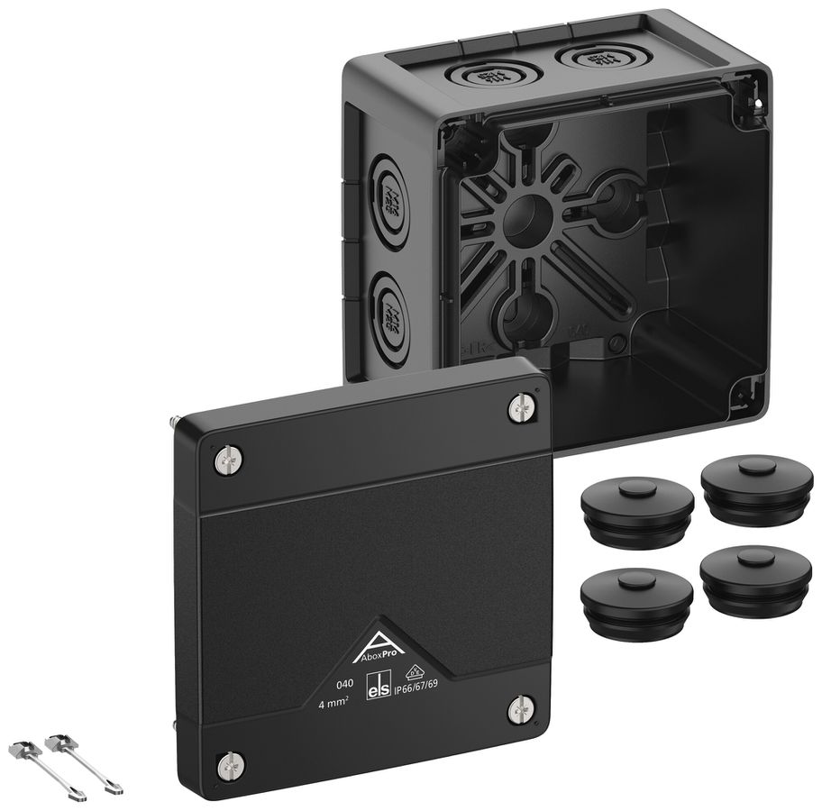 Boîte de dérivation AP Spelsberg Abox Pro 040-L/sw 102×102×70mm IP69 no