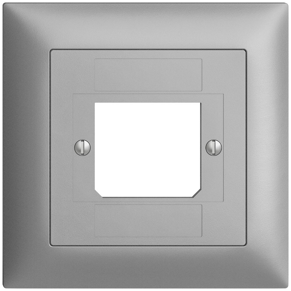 Frontset EDIZIOdue silver 88×88mm 1×TT 3×RJ