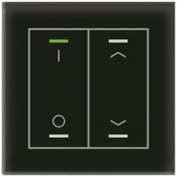 Poussoir KNX RGBW ENC MDT GTL-2TDS.02S 2t/4a temp verre noir "I/O"-"jalousie"