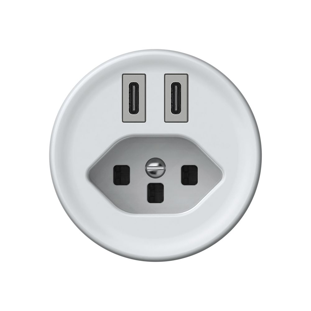 USB-Ladesteckdose origin 2×USB-C 3000mA 5V mit Typ 23 weiss