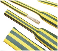 Gaine rétractable MGGM, vert/jaune, 26/9-A/U, rouleau 10m