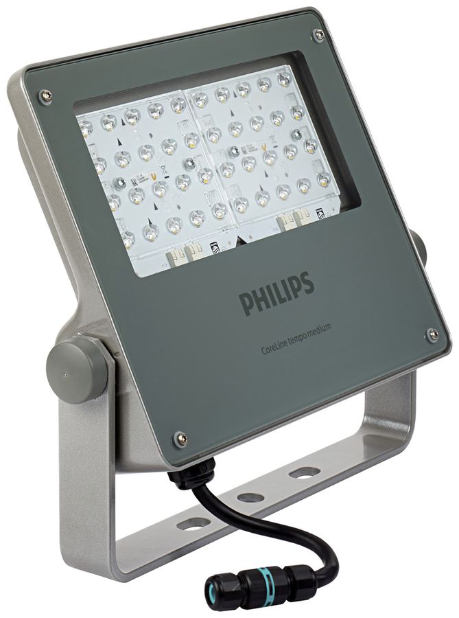 LED-Strahler Philips CoreLine 70W 8000lm 830 IP66 41°×102° grau