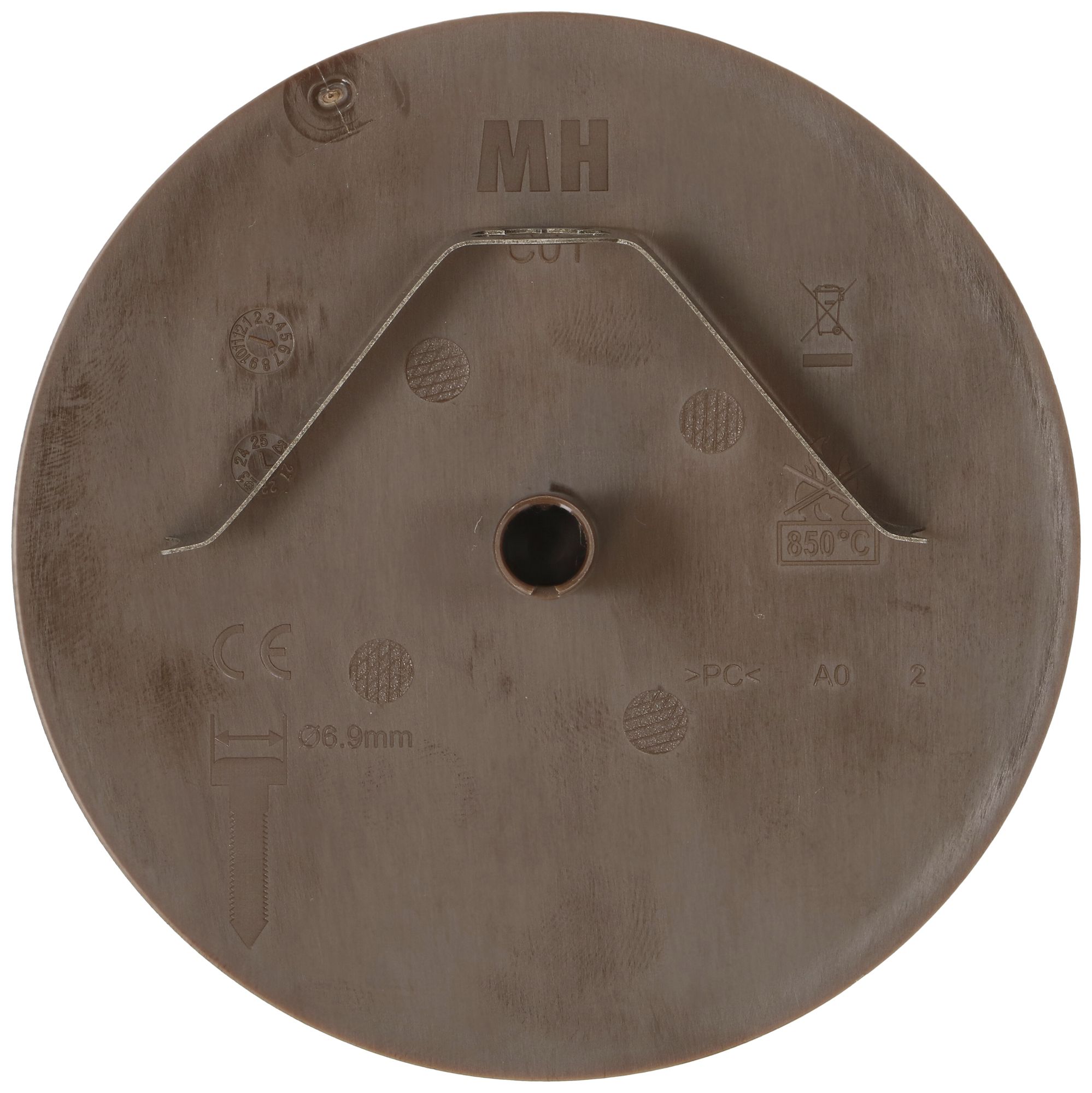 Deckenrosette MH Federbügel steckbar Ø98×3mm braun