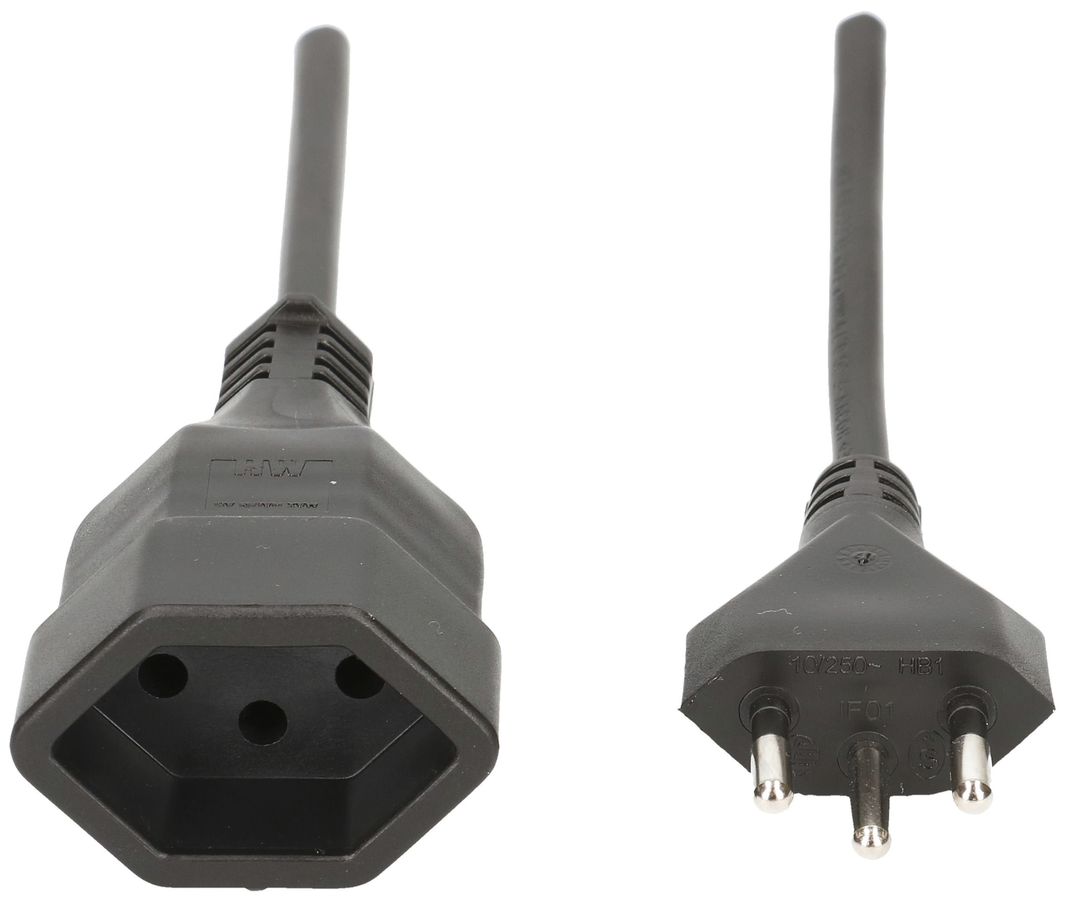 Rallonge MAX HAURI T12/T13 Td 3×1mm² 0.25m noir