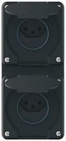 UP-Kombination robusto 2×1, 2×Steckdose T13 IP55 schwarz