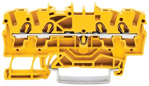 Borne de passage joignable WAGO TOPJOB S 2.5mm² 24A 800V Push-in 4×1 TH35 jaune
