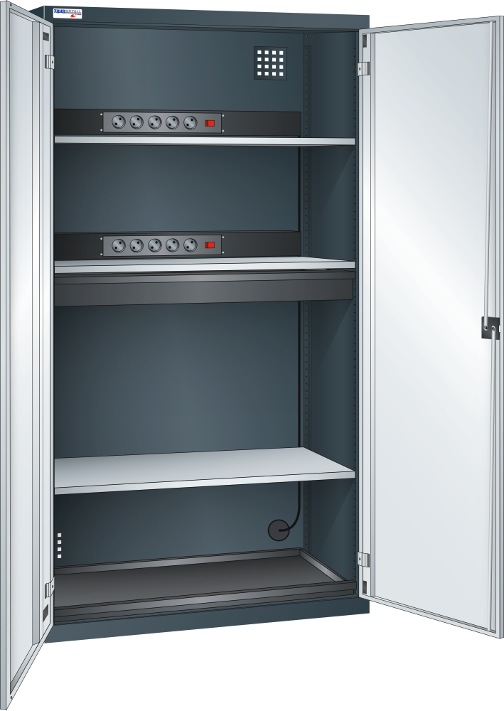 Armoire de charge batterie avec portes (L×P×H) 1000×580×1950 mm