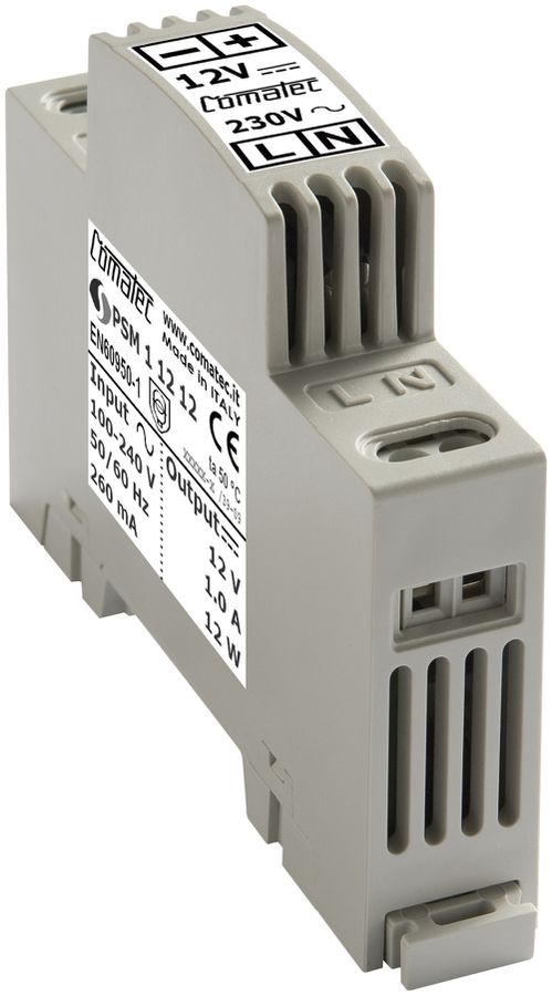 REG-Netzteil Comatec PSM1, IN: 100…240VAC, OUT: 12VDC/12W, stabilisiert, 1TE