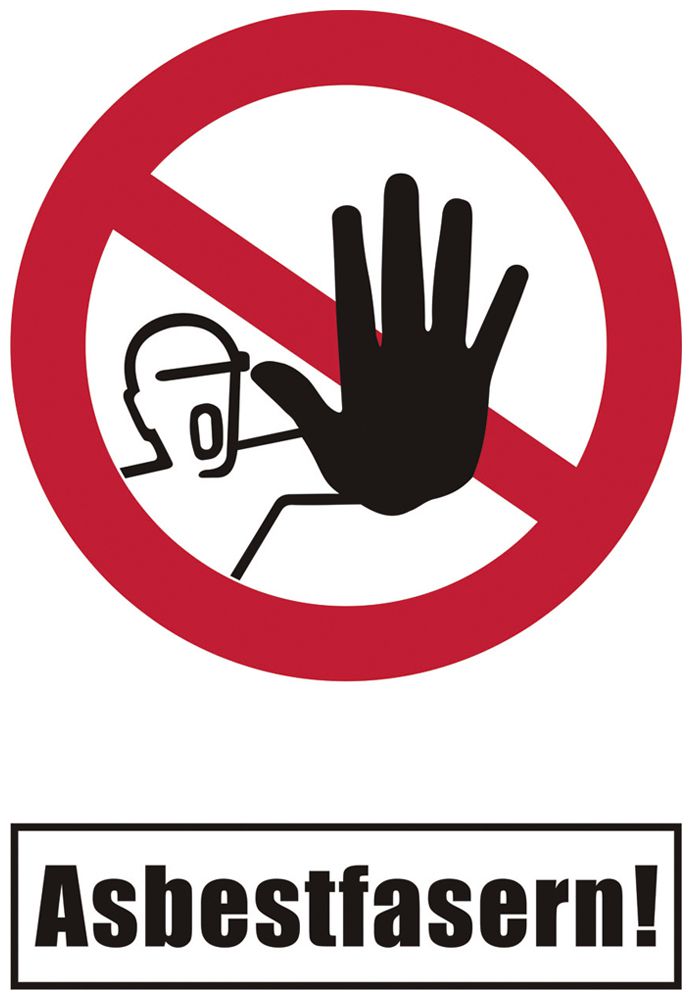 Autocollant d'avertissement Cimco ASBEST accès interdit 500×700mm rouge/blanc