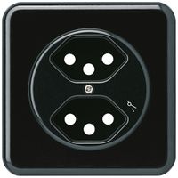 UP-Frontset basico 2×Typ 13/1 schwarz 86×86mm mit Kinderschutz