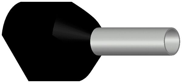 Capocorda doppio isolato 2×1.5mm² nero