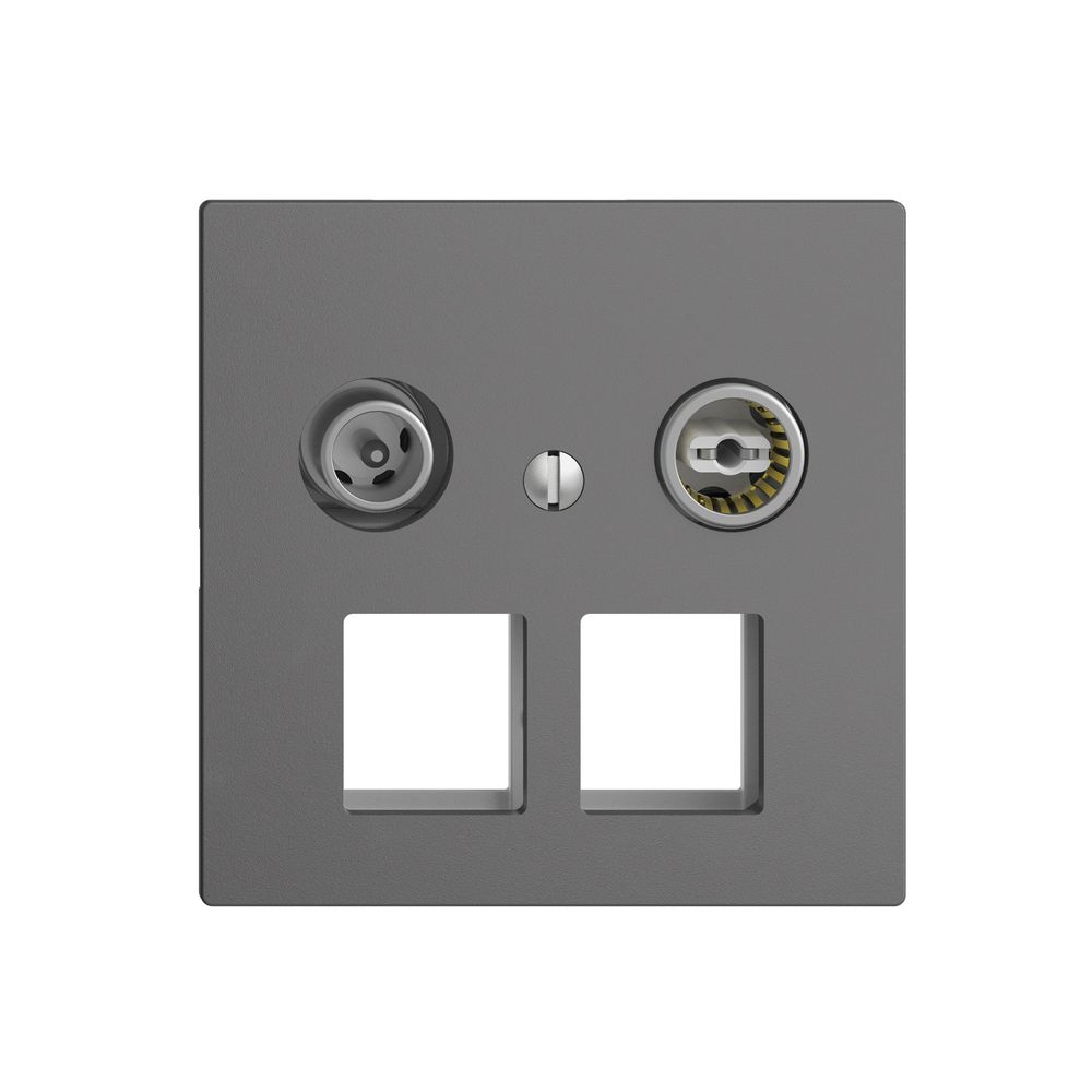 Prise multimédia 11dB Edue F, prise terminale/de passage, p.2×RJ45 Keystone, grf