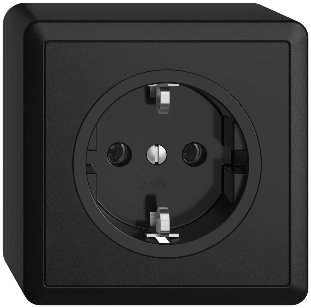 Presa SCHUKO AP EDIZIOdue 16A, 250VAC, L+N+PE nero