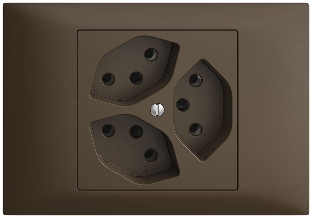 EB-Steckdose EDIZIOdue 3×T13 3×S coffee