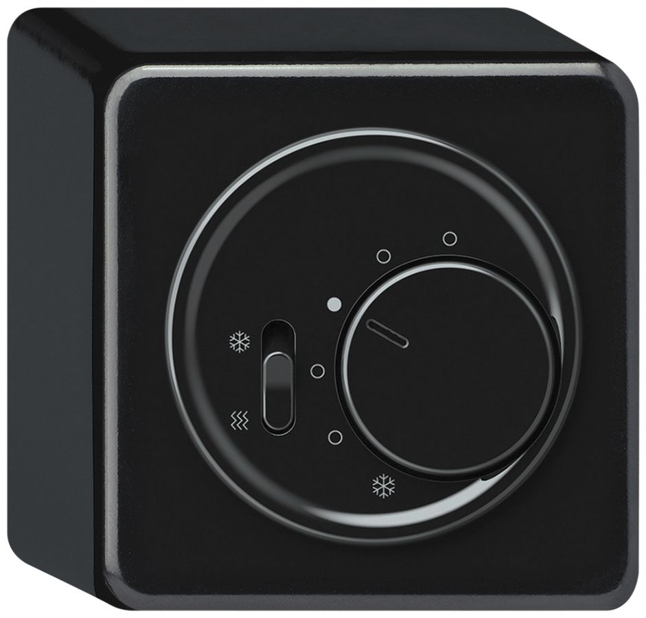 Termostato ambiente AP origin interr.caldo/freddo 230VAC 5…30°C 10A nero