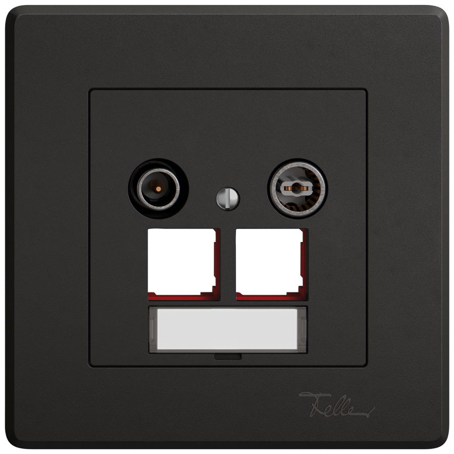 Prise multimédia ENC TV-R EDIZIO.liv SNAPFIX® EASYNET p.2×RJ45 S-One 19dB no