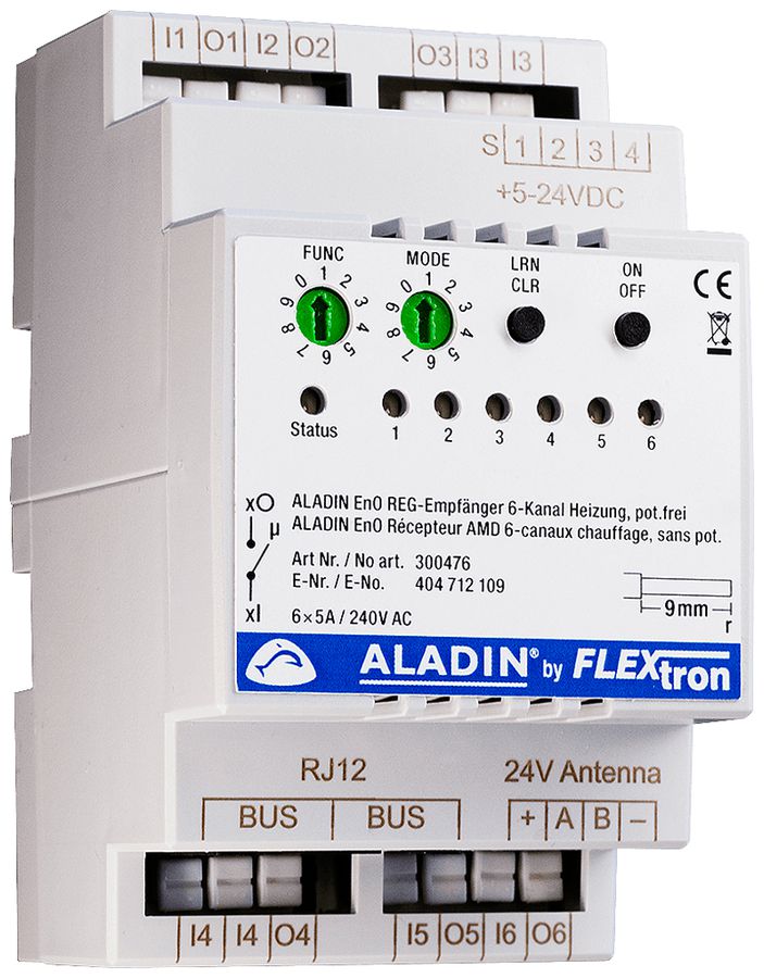 Attuatore riscaldamento AMD ALADIN EnO 6-canali 5A 240VAC potenziale zero 3UM