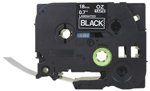 Cassetta nastro compatibile con OZE-345, 18mm×8m, nero/bianco