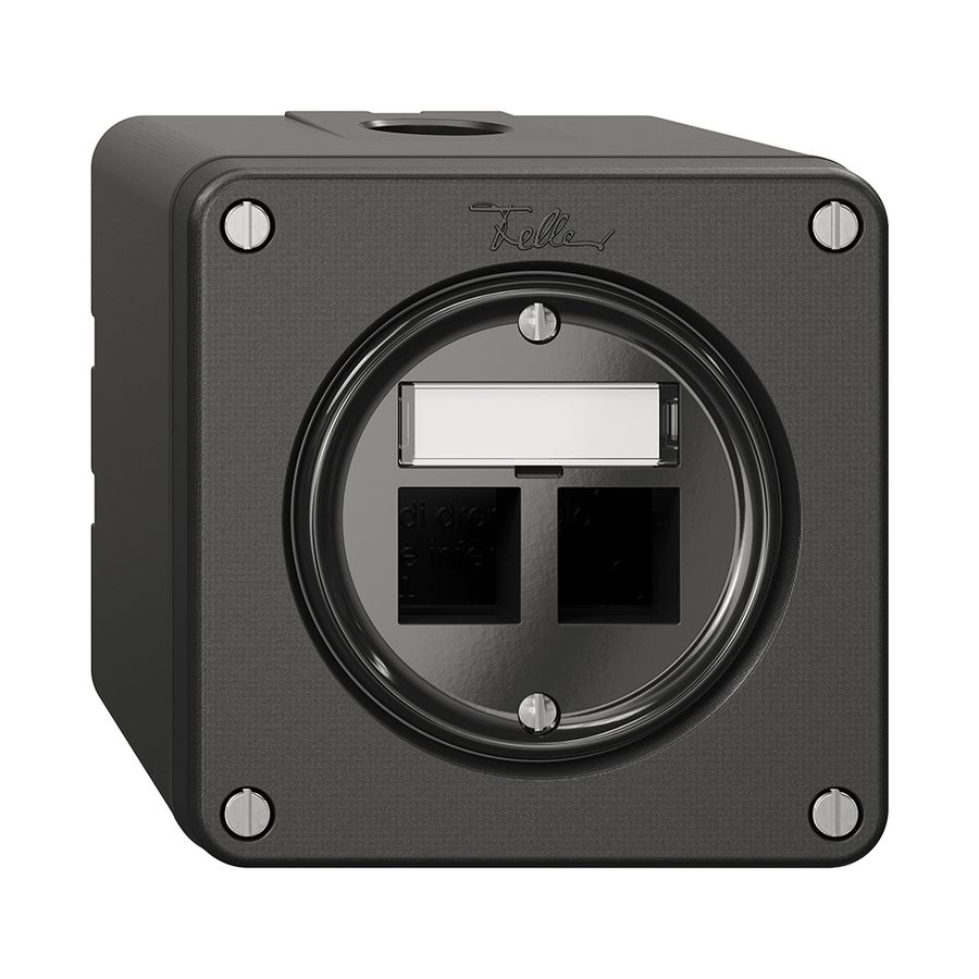 Kit de montage NAPU Feller Keystone, pour sortie droite, double, noir