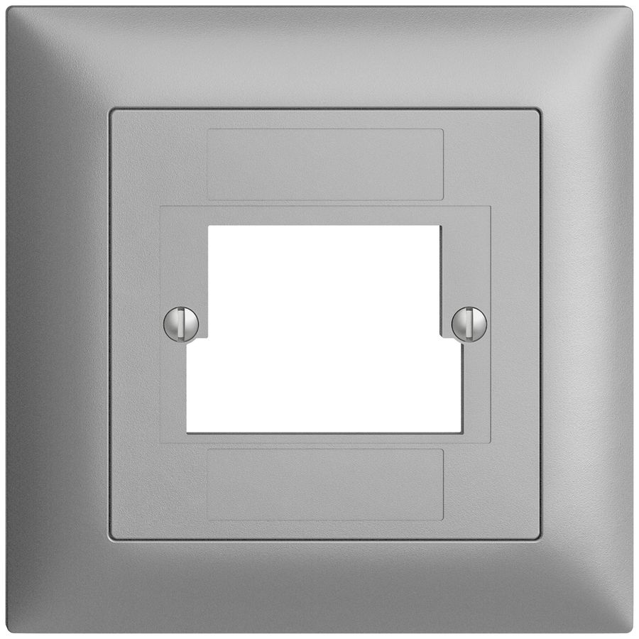 Kit frontale EDIZIOdue silver 88×88mm 2×TT 2×RJ45
