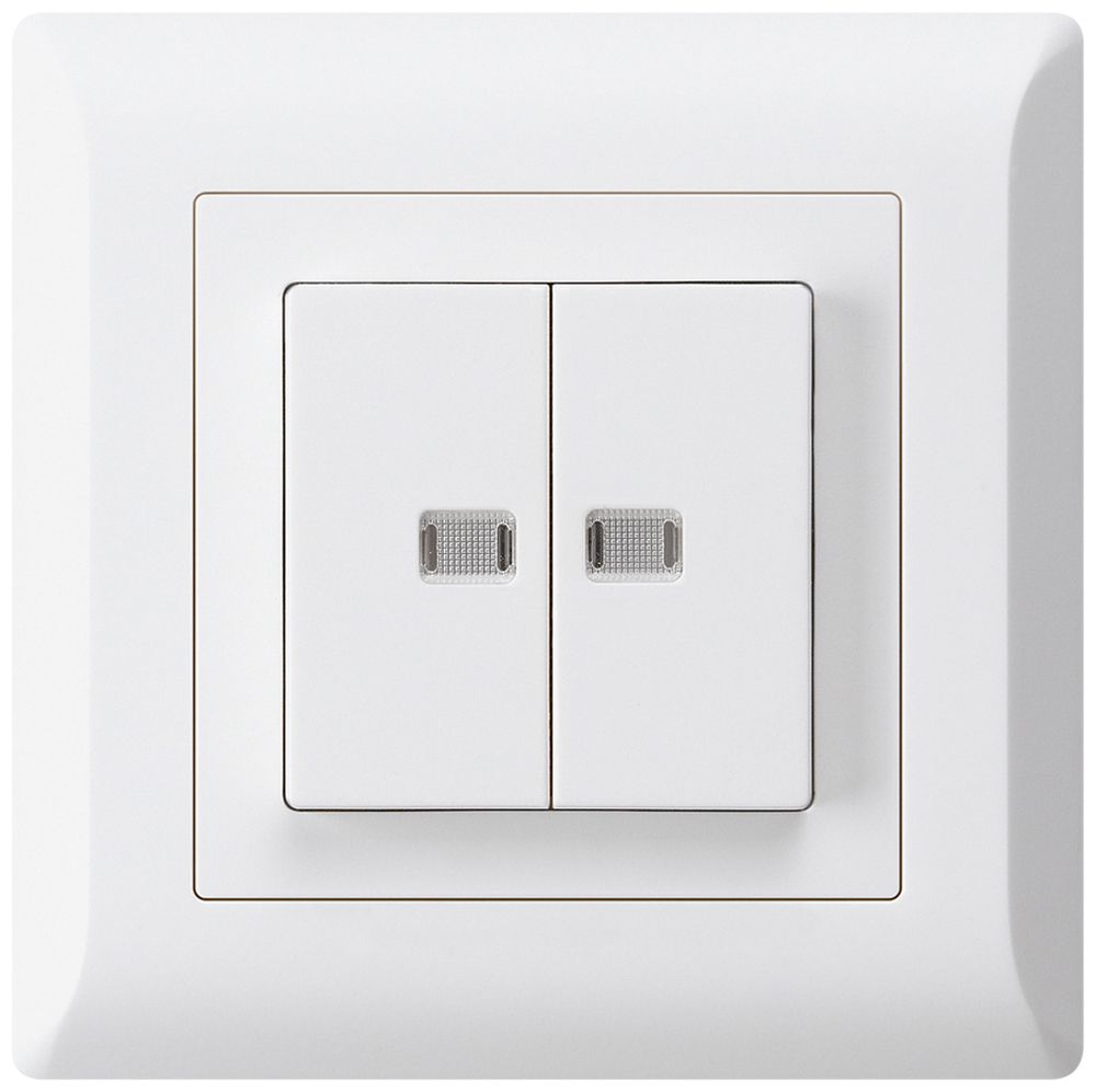 UP-Leuchtdruckschalter kallysto.line 1/3+3/1 mit 2 Linsen weiss