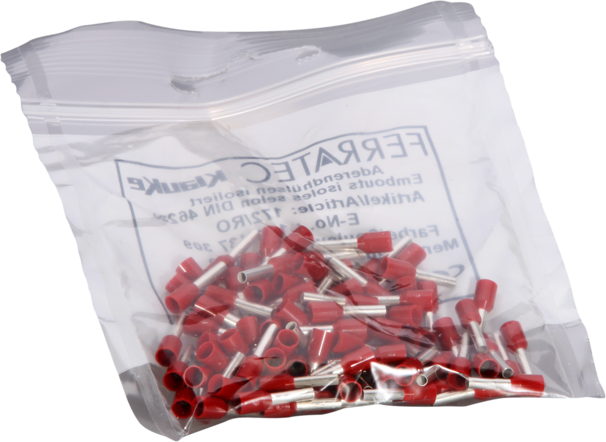 Aderendhülse Typ A isoliert 1.5mm²/8mm rot