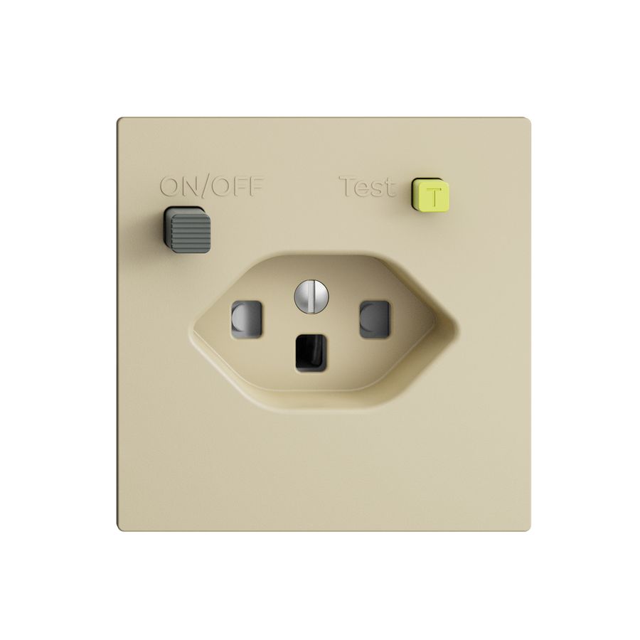 UP-Steckdose EDIZIOdue T23 FI 30mA F, shutter, vanille