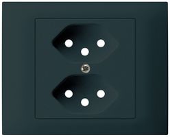 Kit frontale INS Hager kallysto per presa G3 2×tipo 13 telaio a innesto nero