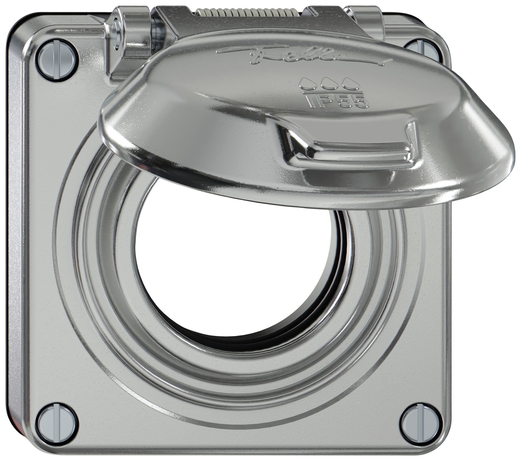 Parte superiore ELEMENT SNAPFIX® c.coperchio ribaltabile p.prese IP55 Ø53mm all