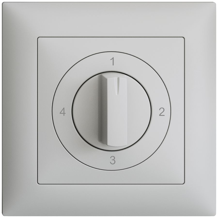 Frontset EDIZIOdue 1-2-3-4 hellgrau 88×88mm für Drehschalter