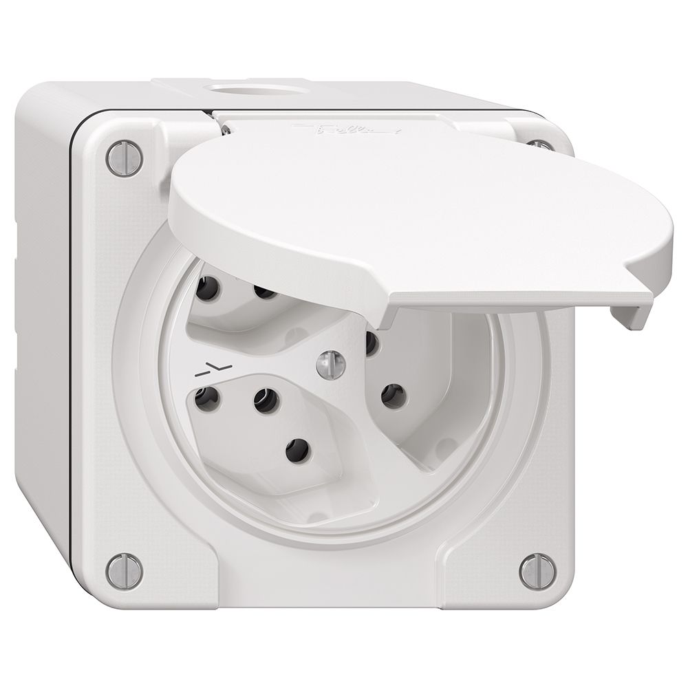 NAP-Steckdose NEVO, 3×T13, IP21, 1×getrennt, weiss