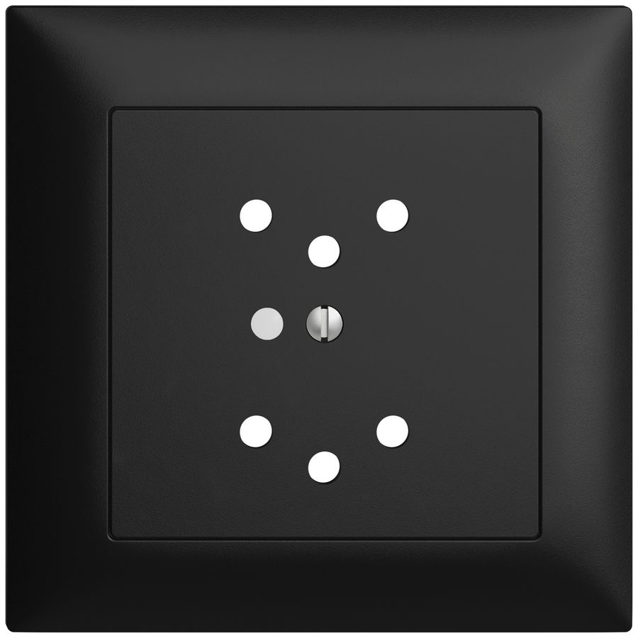 UP-Frontset EDIZIOdue schwarz 88×88mm 2×T12 mit Linse