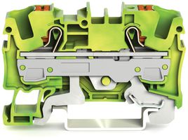 Schutzleiterklemme WAGO TOPJOB-S 6mm² 2L grün/gelb Serie 2206