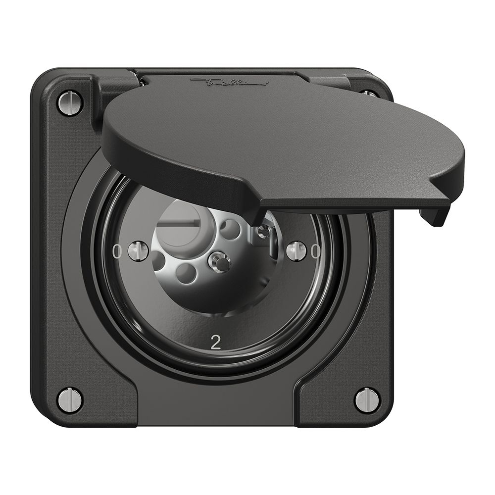 Interruttore rotativo NEVO N.CO 2/2L, senza cilindro, KS, 0-1-0-2, nero