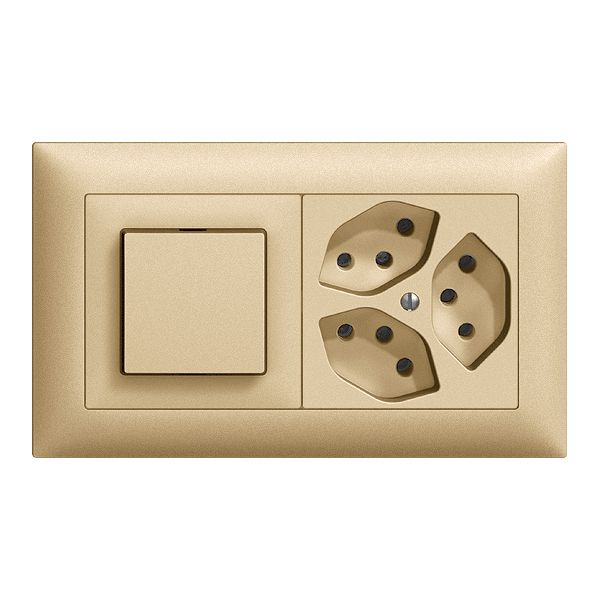 UP-Kombination EDIZIOdue 3/1P+3×T13 sand, horizontal