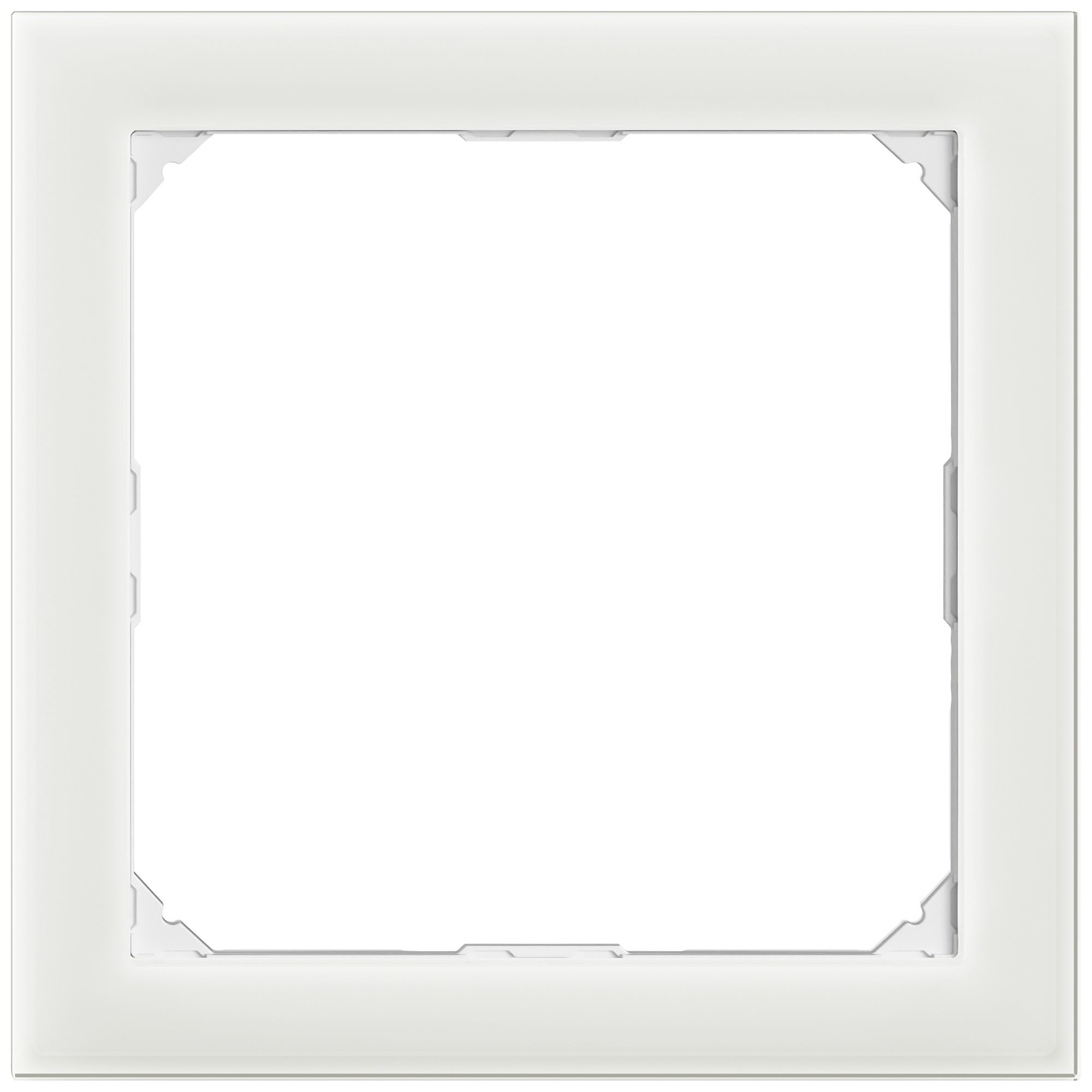 UP-Abdeckrahmen EDIZIO.liv prestige SNAPFIX® f.Video 154×154mm glas weiss