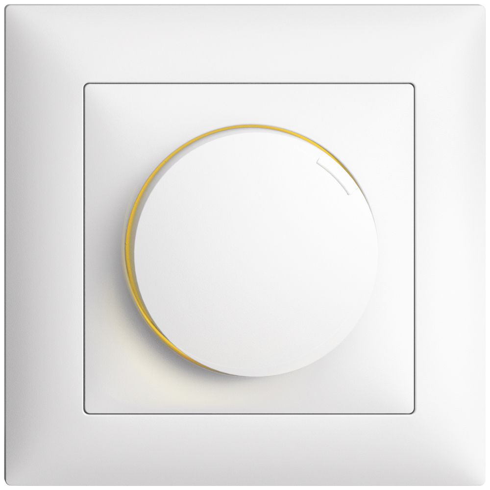 Variateur ENC EDIZIOdue 20…420W blanc universel, illuminable LED jaune