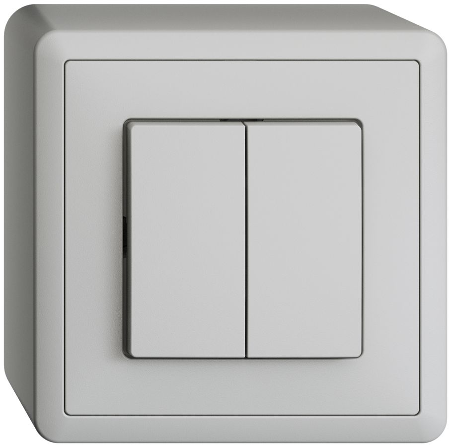 AP-Taster EDIZIOdue 2×A-R/1P hellgrau