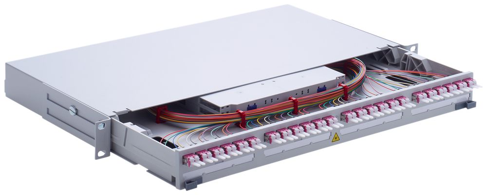 Rangierfeld LWL 19" UniRack2 1HE 24×LC-Duplex OM4